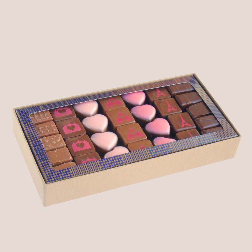 boite 30 chocolats coeur saint valentin